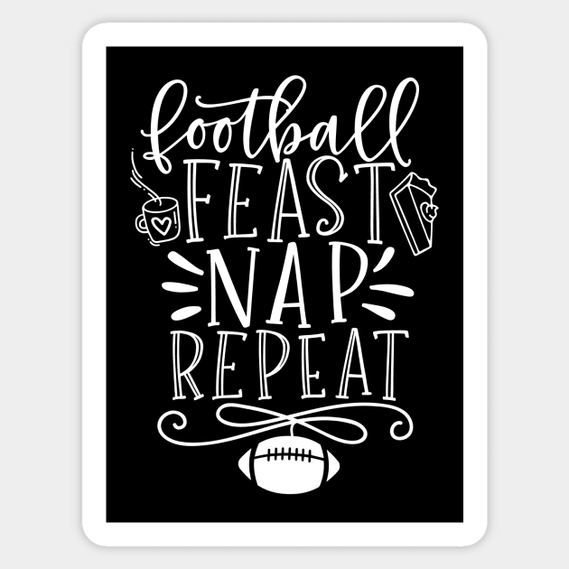 Football Feast Nap Repeat Thanksgiving Sticker by SybaDesign